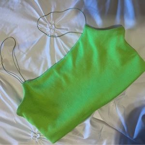 Green cropped top